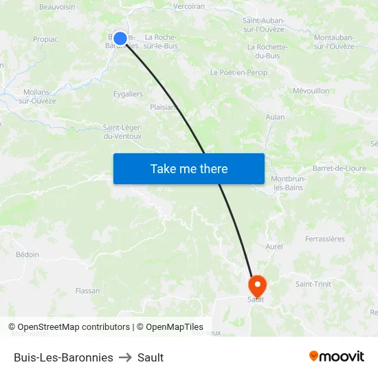 Buis-Les-Baronnies to Sault map