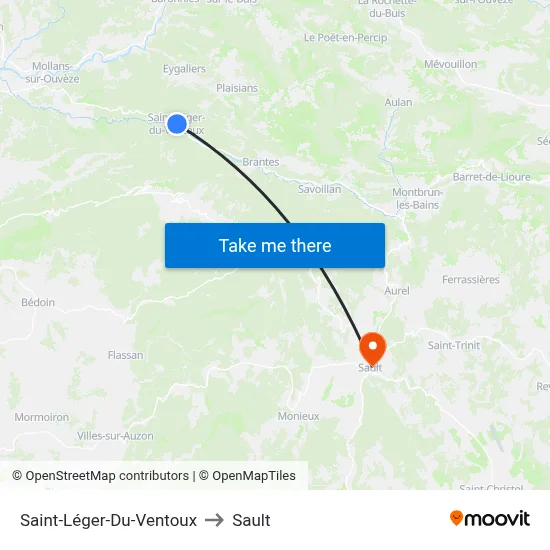 Saint-Léger-Du-Ventoux to Sault map
