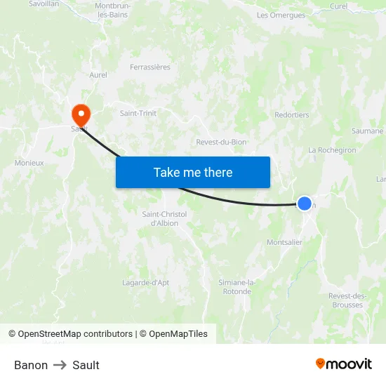 Banon to Sault map