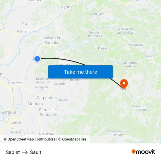 Sablet to Sault map