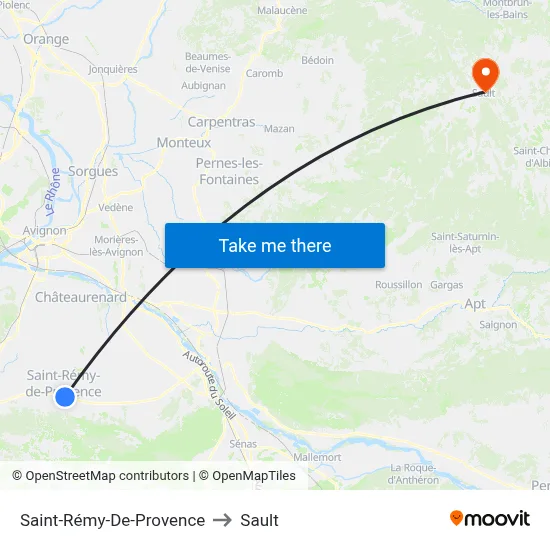 Saint-Rémy-De-Provence to Sault map