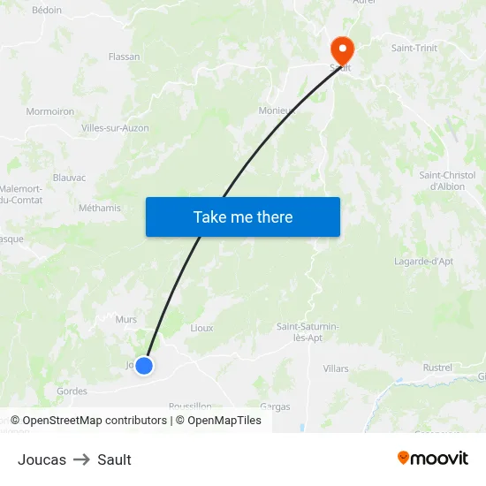 Joucas to Sault map