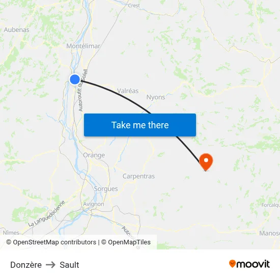 Donzère to Sault map