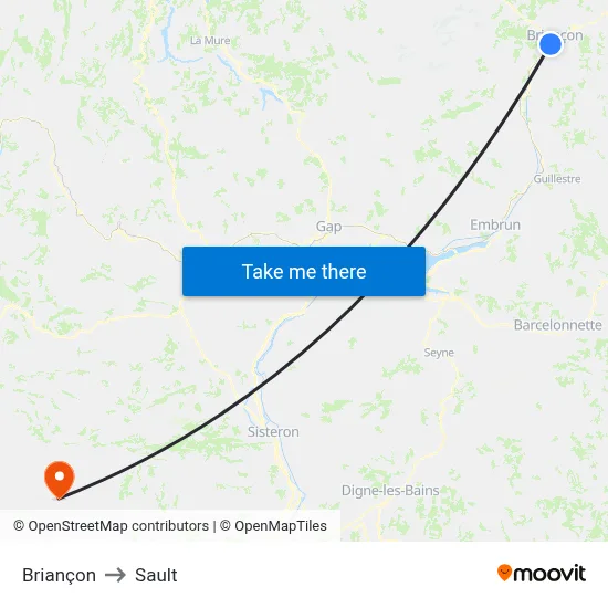 Briançon to Sault map
