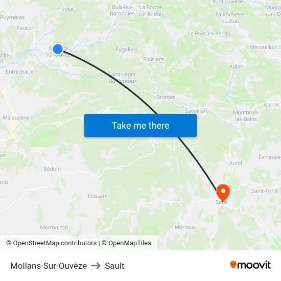 Mollans-Sur-Ouvèze to Sault map