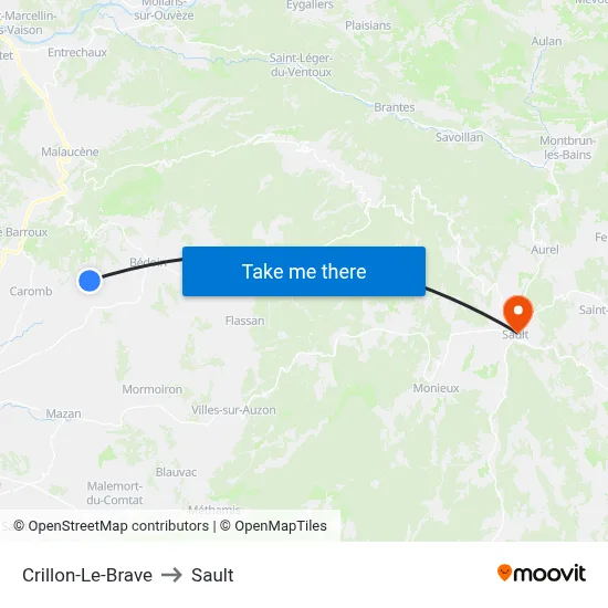 Crillon-Le-Brave to Sault map