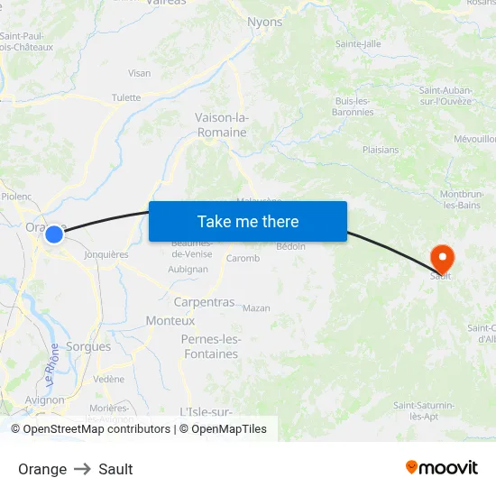 Orange to Sault map