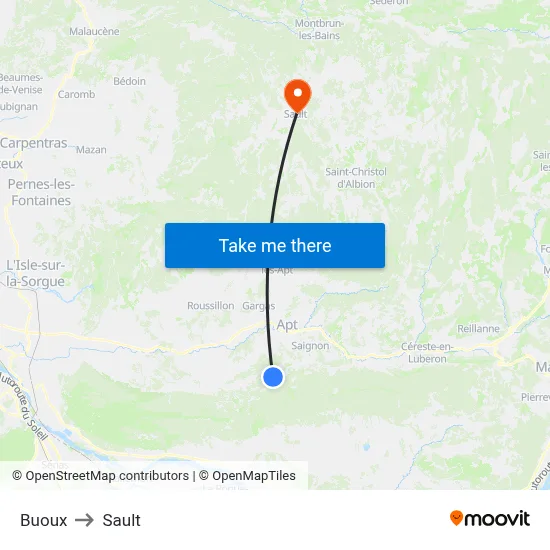 Buoux to Sault map