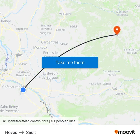Noves to Sault map
