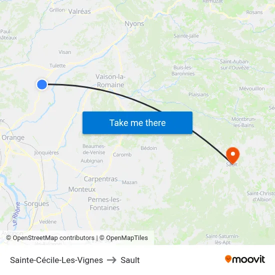 Sainte-Cécile-Les-Vignes to Sault map