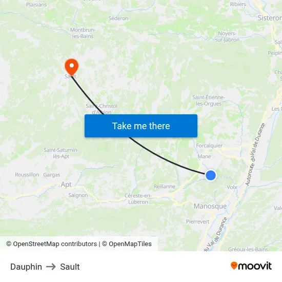Dauphin to Sault map