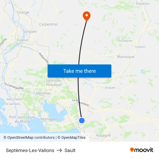 Septèmes-Les-Vallons to Sault map