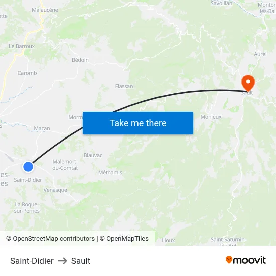 Saint-Didier to Sault map