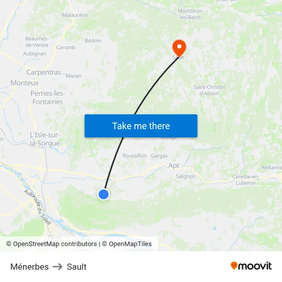 Ménerbes to Sault map