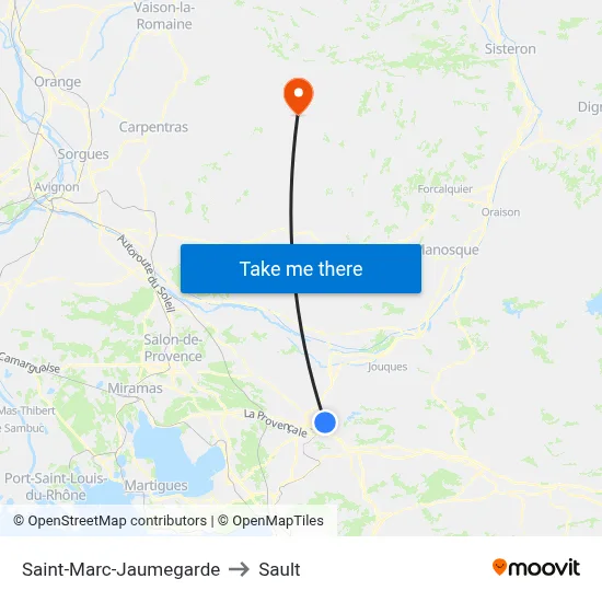 Saint-Marc-Jaumegarde to Sault map
