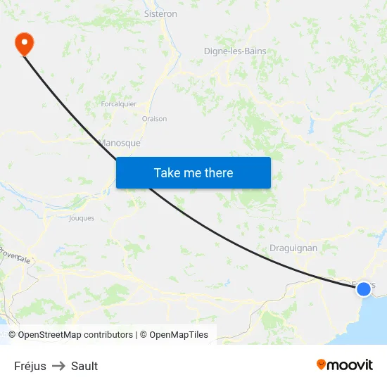 Fréjus to Sault map