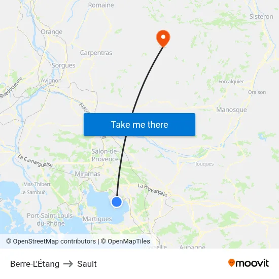 Berre-L'Étang to Sault map
