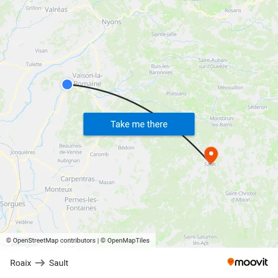Roaix to Sault map
