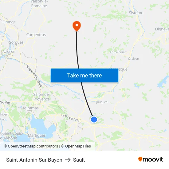 Saint-Antonin-Sur-Bayon to Sault map