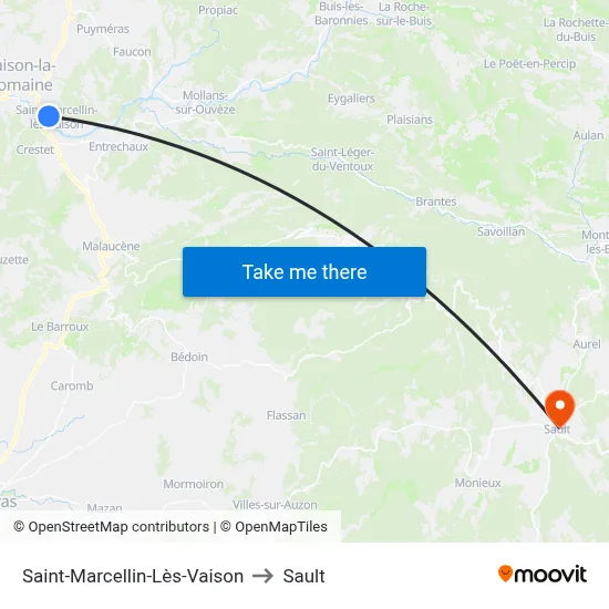 Saint-Marcellin-Lès-Vaison to Sault map