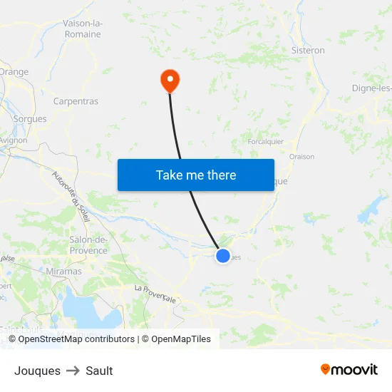 Jouques to Sault map