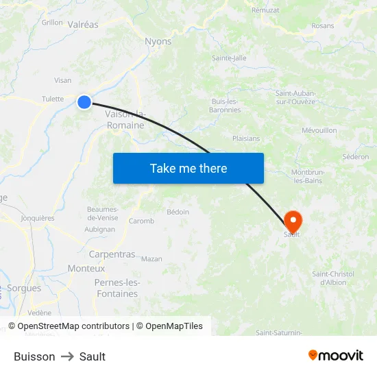 Buisson to Sault map
