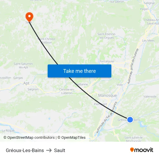 Gréoux-Les-Bains to Sault map