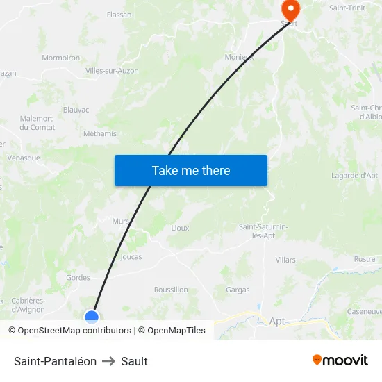 Saint-Pantaléon to Sault map