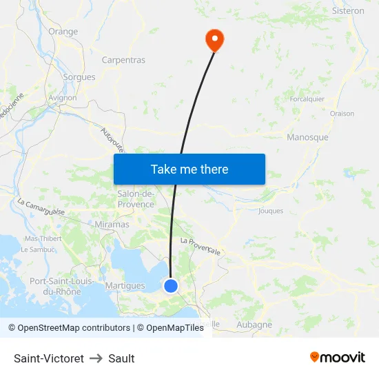Saint-Victoret to Sault map