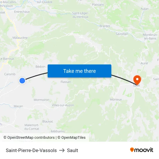 Saint-Pierre-De-Vassols to Sault map