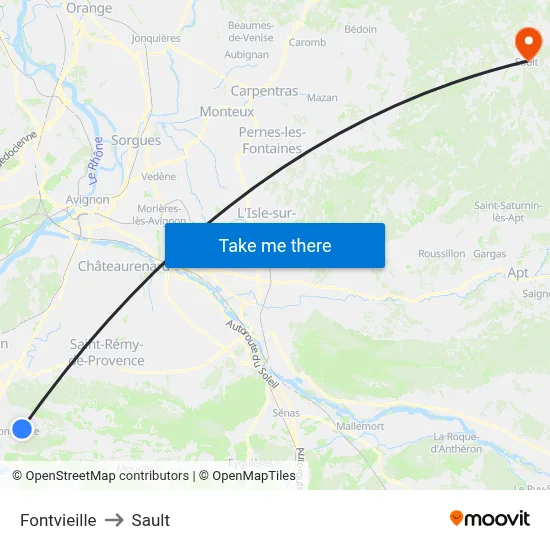 Fontvieille to Sault map