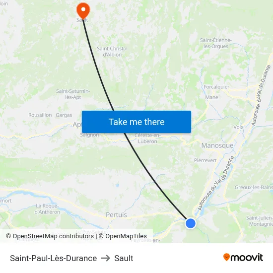 Saint-Paul-Lès-Durance to Sault map