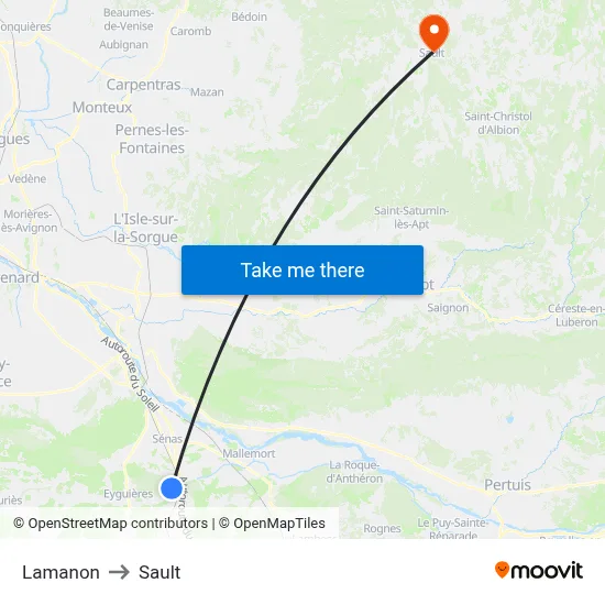 Lamanon to Sault map