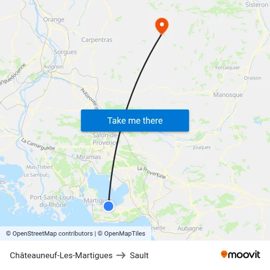 Châteauneuf-Les-Martigues to Sault map