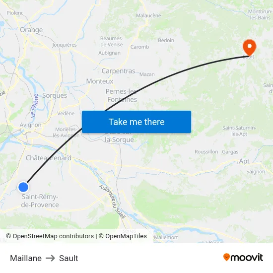 Maillane to Sault map