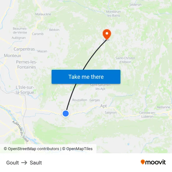 Goult to Sault map