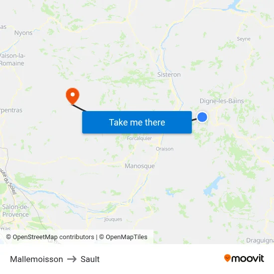 Mallemoisson to Sault map