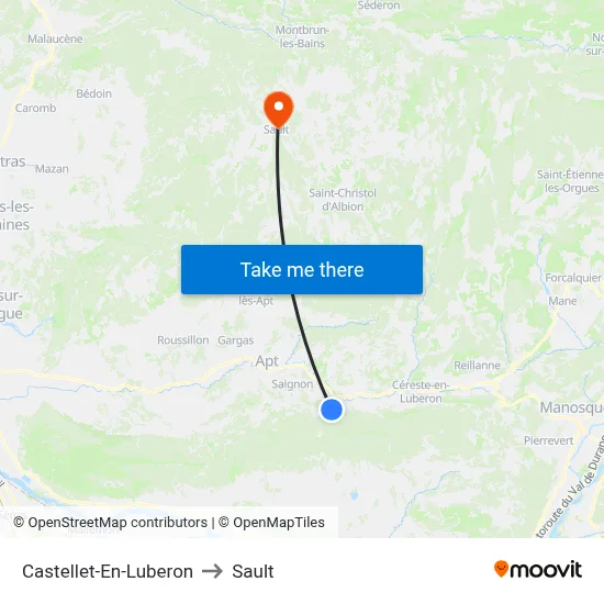 Castellet-En-Luberon to Sault map