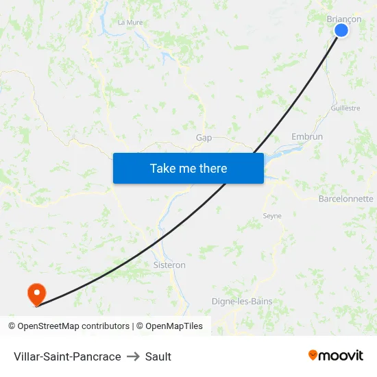 Villar-Saint-Pancrace to Sault map
