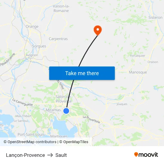 Lançon-Provence to Sault map