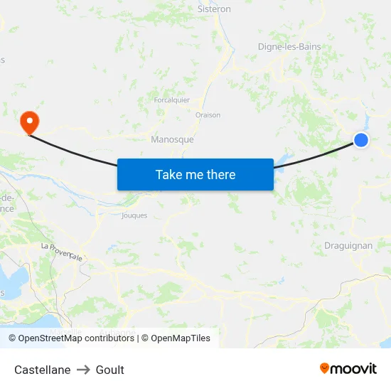 Castellane to Goult map