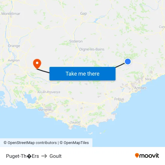 Puget-Th�Ers to Goult map