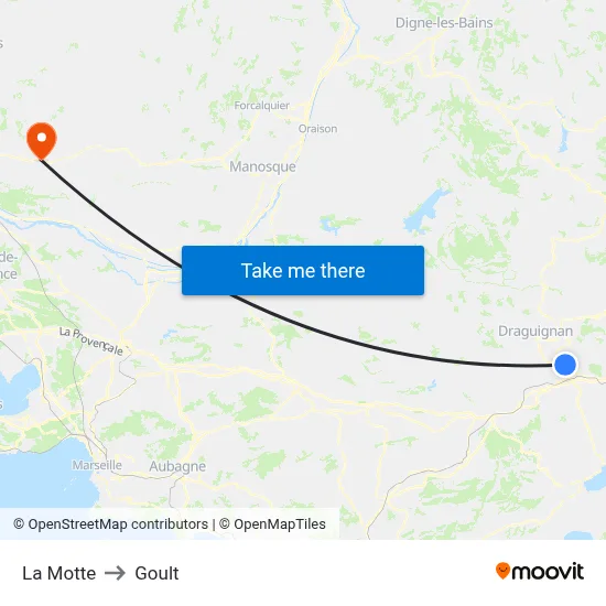 La Motte to Goult map
