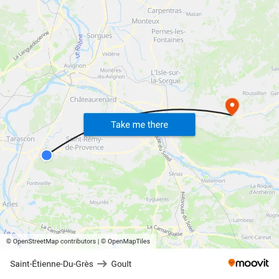Saint-Étienne-Du-Grès to Goult map