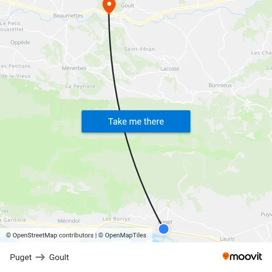 Puget to Goult map