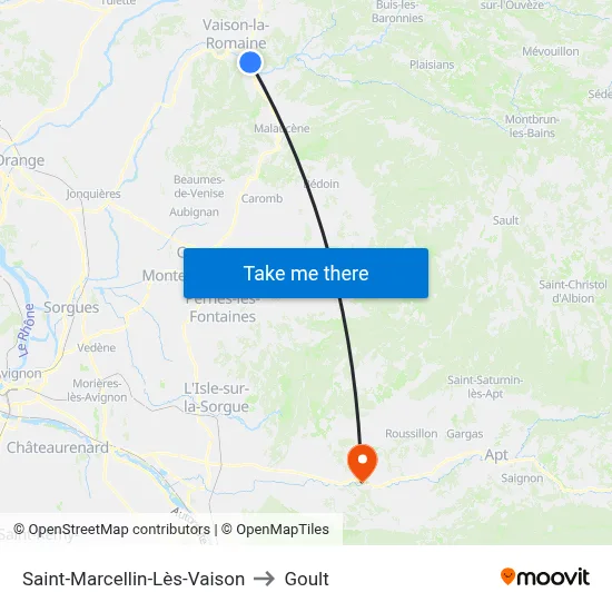 Saint-Marcellin-Lès-Vaison to Goult map