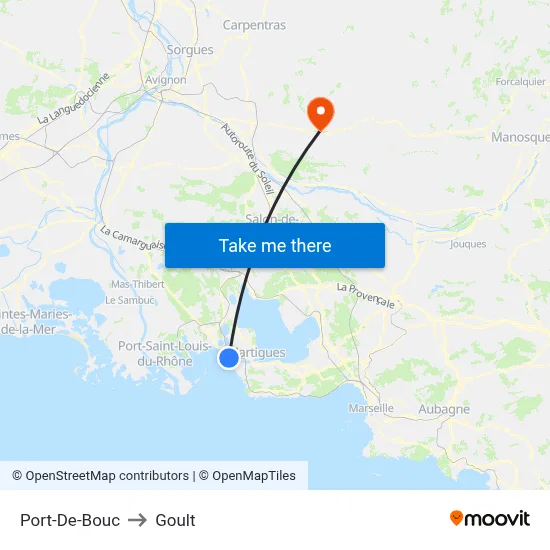 Port-De-Bouc to Goult map