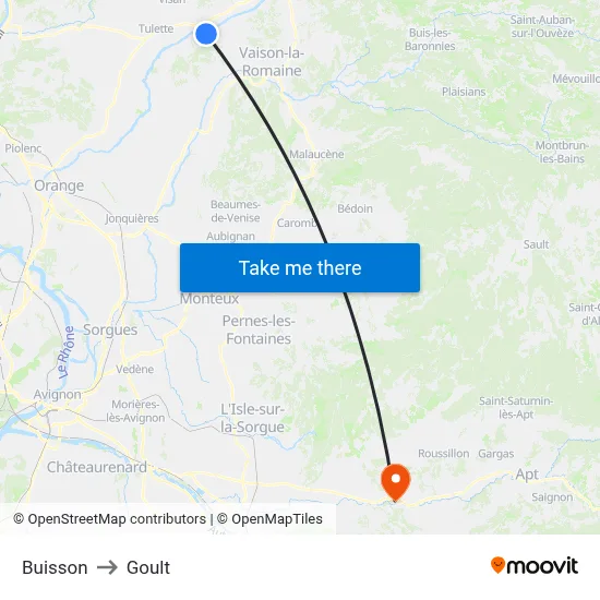 Buisson to Goult map