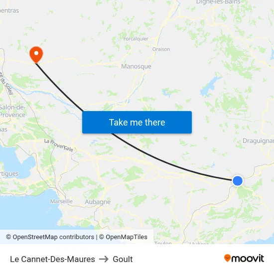 Le Cannet-Des-Maures to Goult map