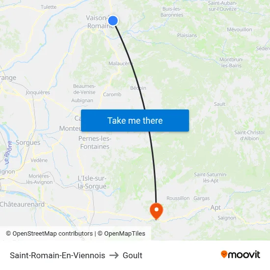 Saint-Romain-En-Viennois to Goult map
